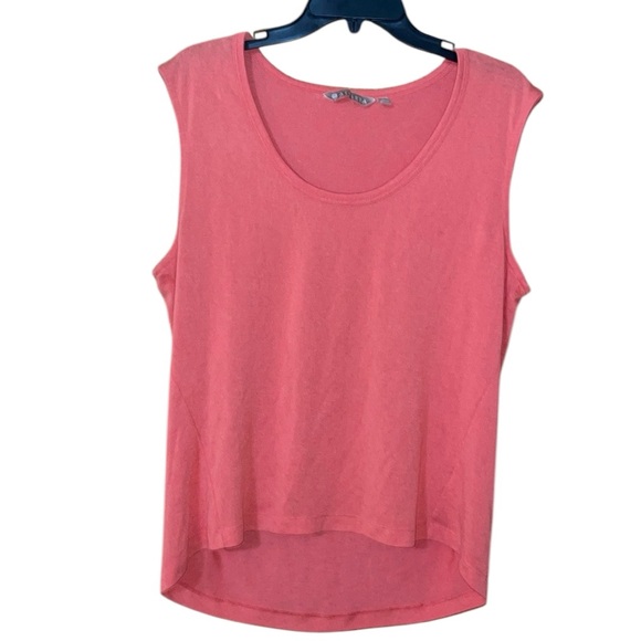 •ATHLETA•CORAL BREEZY &FLOWY MUSCLE HI-LOW WAISTLINE HEM TANK TOP SIZE LARGE EUC - Picture 4 of 9